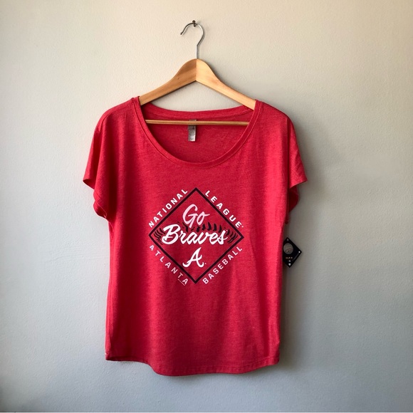 Atlanta Braves Women’s Authentic MLB Short Sleeve Logo Tee - Picture 1 of 11